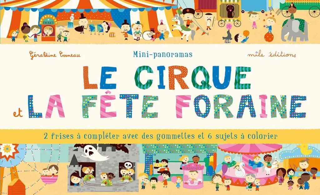 Jeu Créatif Calme sans Écran : Panoramas Cirque avec Gommettes Enfant