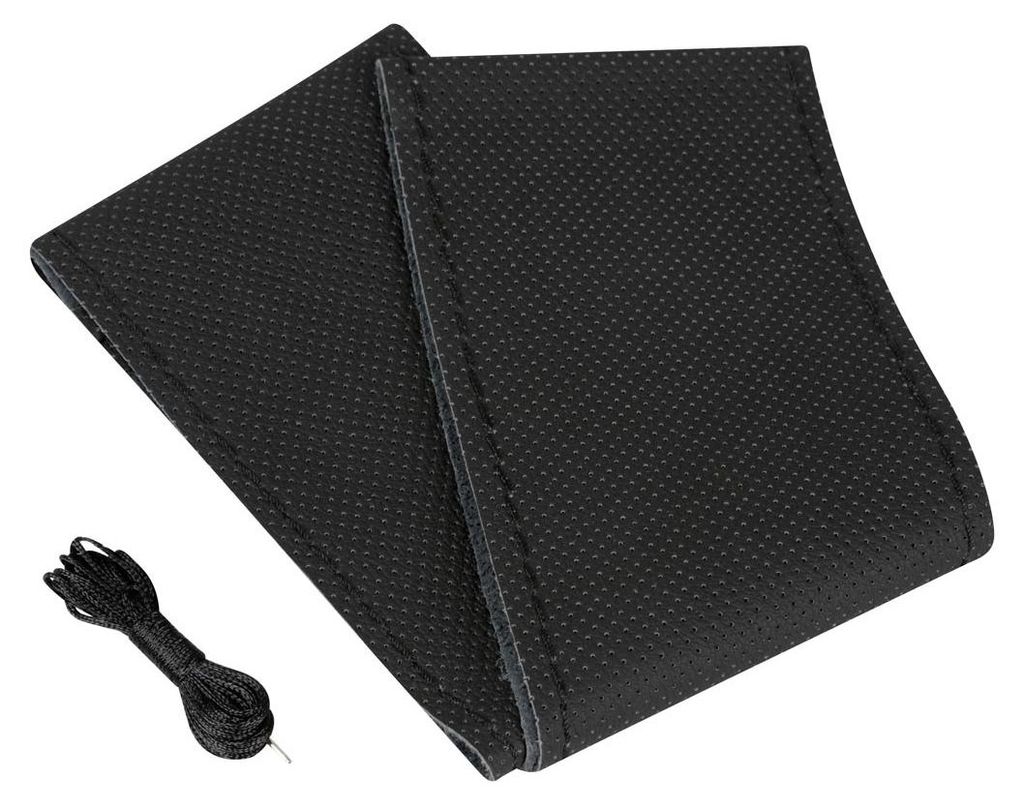 Durchlöcherte Premium-Lederlenkradabdeckung mit DIY-Installationskit