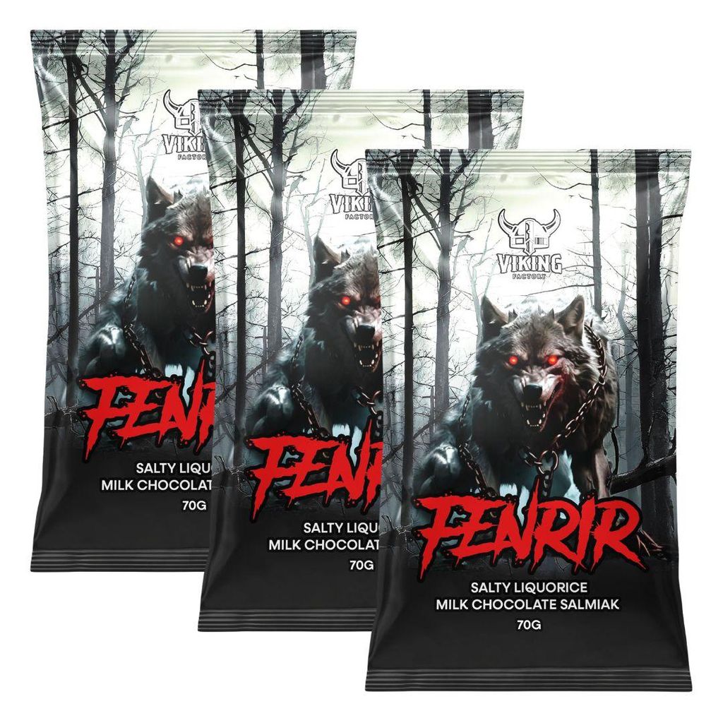 3x Fenrir Zoutlakritz 70g | Intense salmiak | Noordse Productafbeelding 