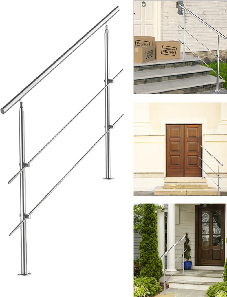 Ringhiera Sicura 150 cm Acciaio Inox - Protezione per Bambini e Anziani