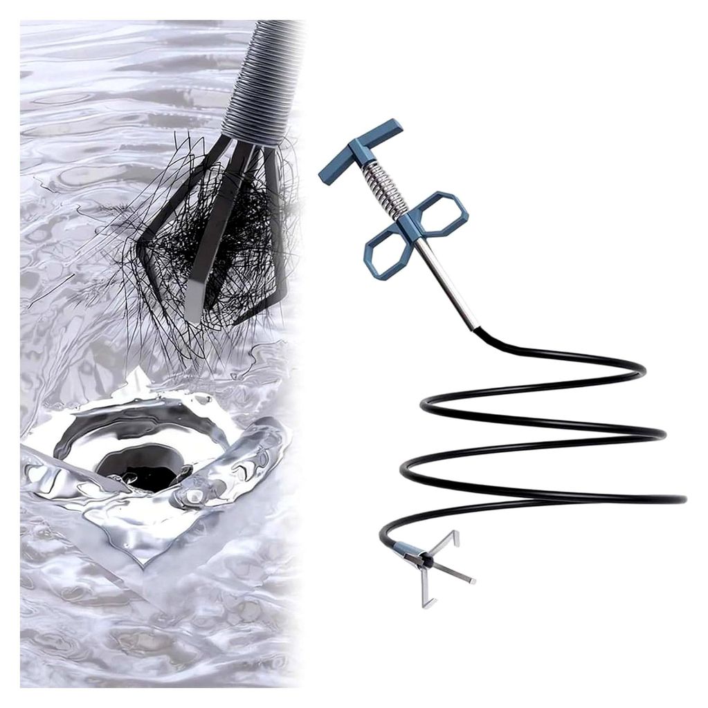 Haarentferner für Abflüsse - 4-Klauen Greifer mit flexibler Federkern-Technologie für Haare und Abflüsse, geeignet für Dusche, Toilette, Badew...