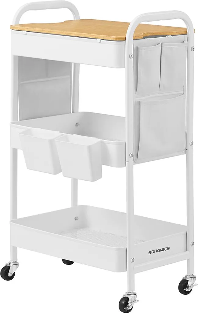 Étagère murale design en métal blanc nuage, set de 3 pièces modulables