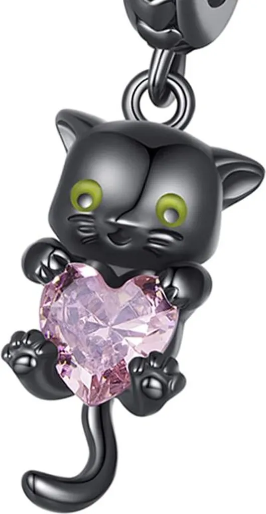 Ciondoli Gattini Argento 925 Compatibili Pandora | Charms Cuore Qualità
