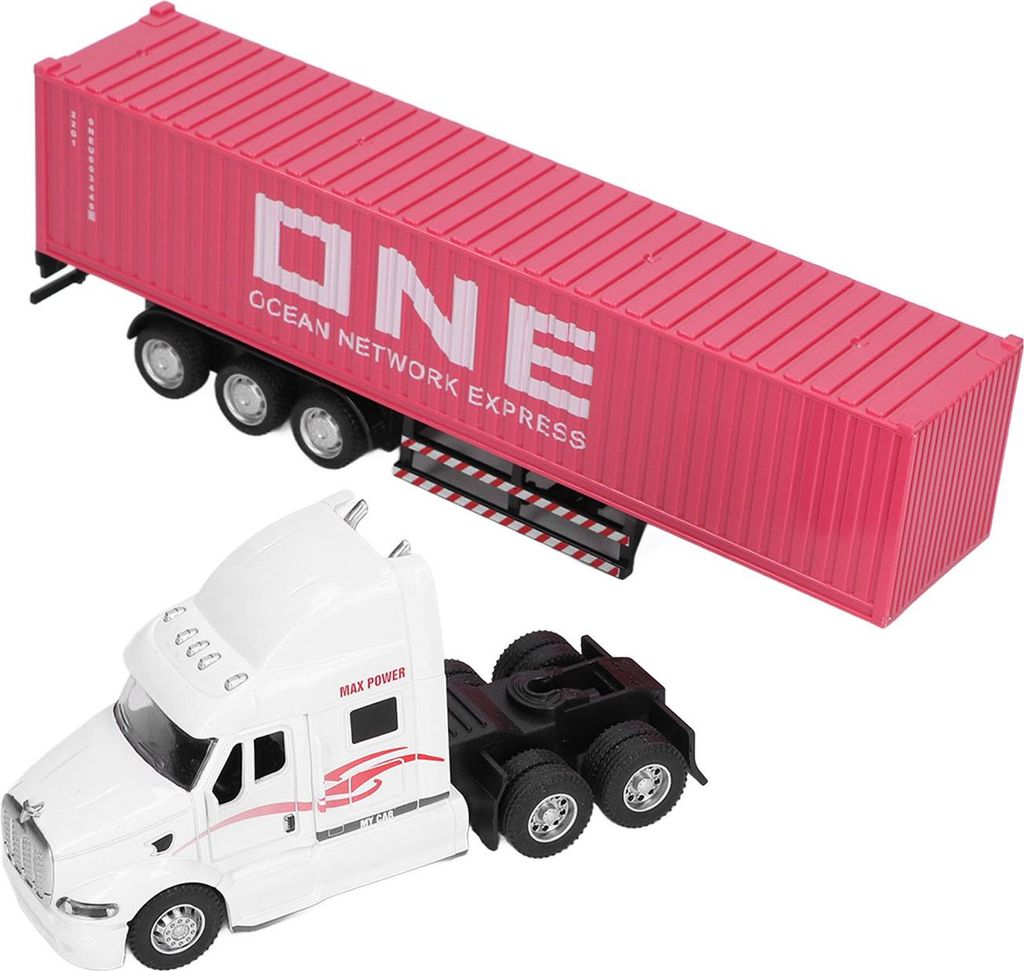 Container-LKW-Modell 1:48, lebendig, exquisit, schön, dekoratives Spielzeugornament für über 3 Jahre alt, Pink