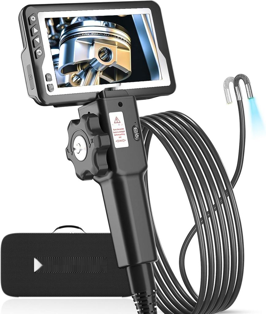 Endoskopkamera mit Android-Betriebssystem, 5,5 mm, 4,5 Zoll HD 720p, 6 LEDs, 6000 mAh