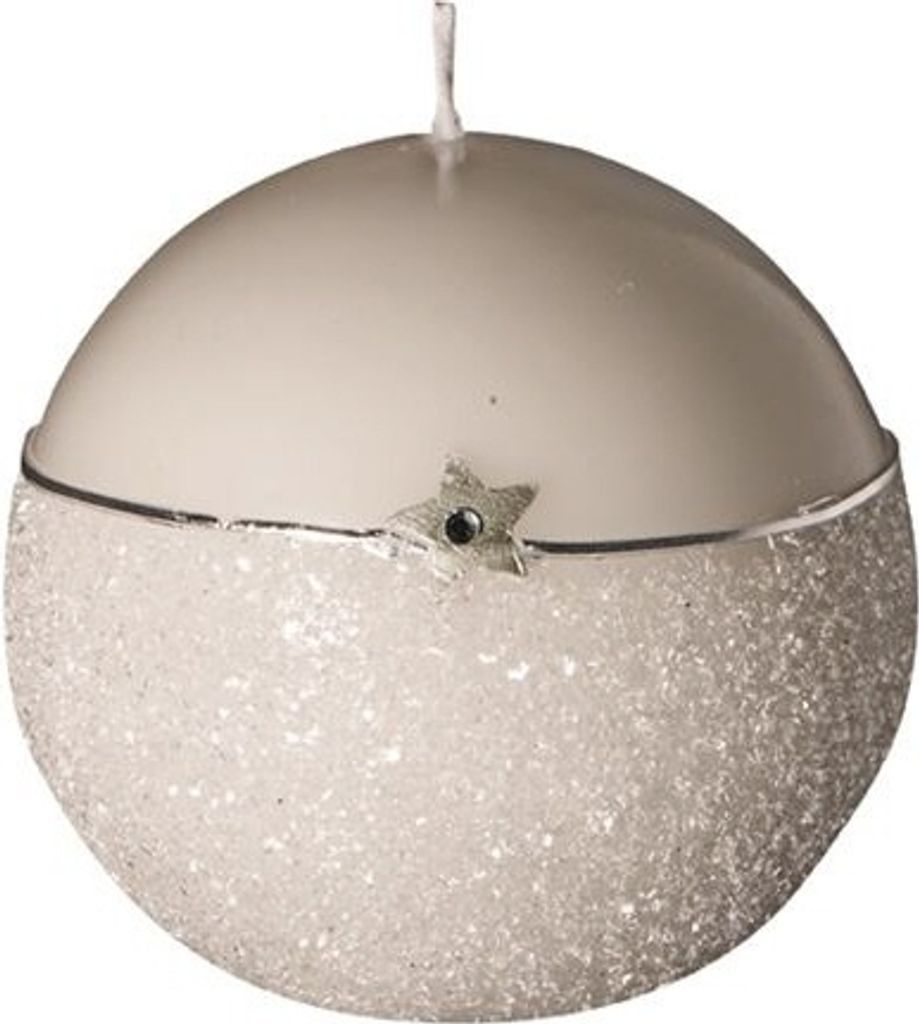 4 Kugelkerzen Holy Moonstone Grau 7 cm, Weihnachtskerzen, Adventskranzkerzen