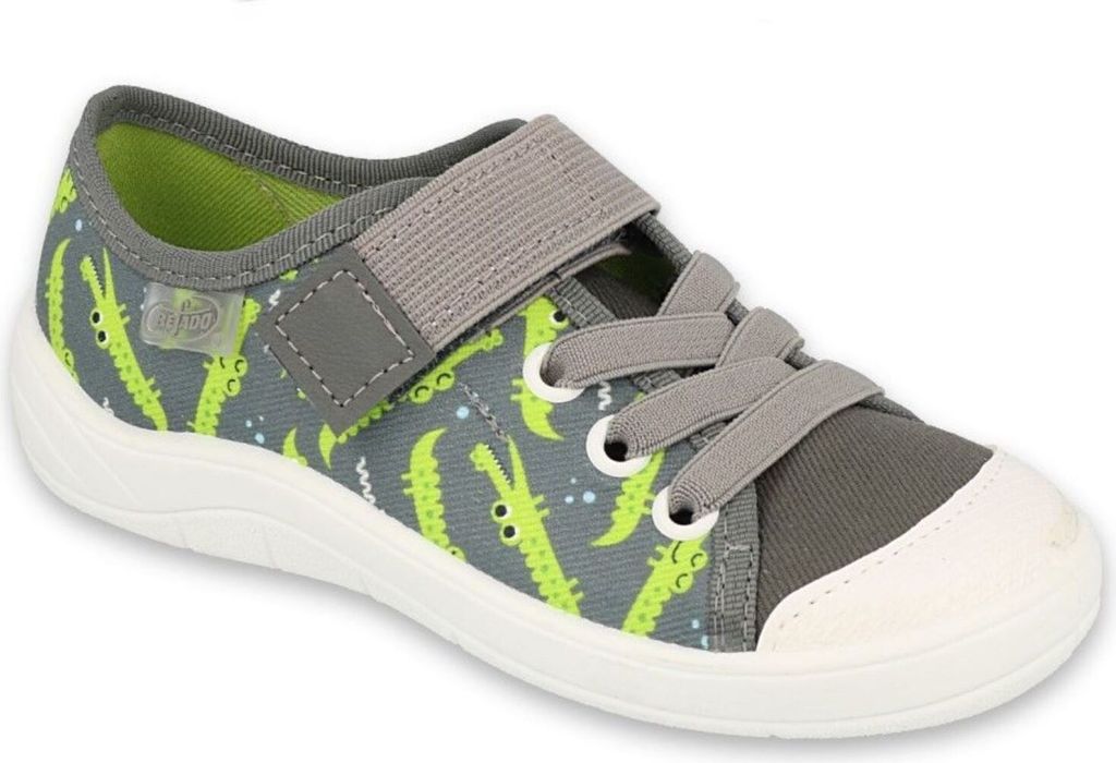 BEFADO Jungen Sneakers Klettverschluss Krokodil Grün 25