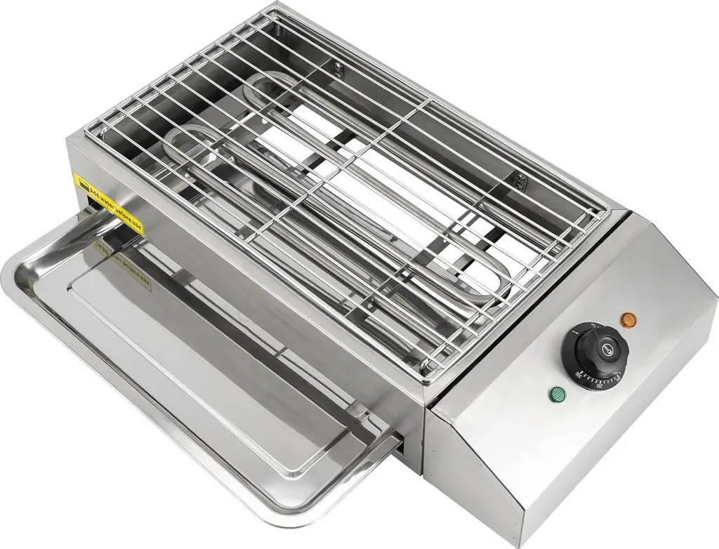 Barbecue électrique sans fumée avec température réglable 2600W en inox