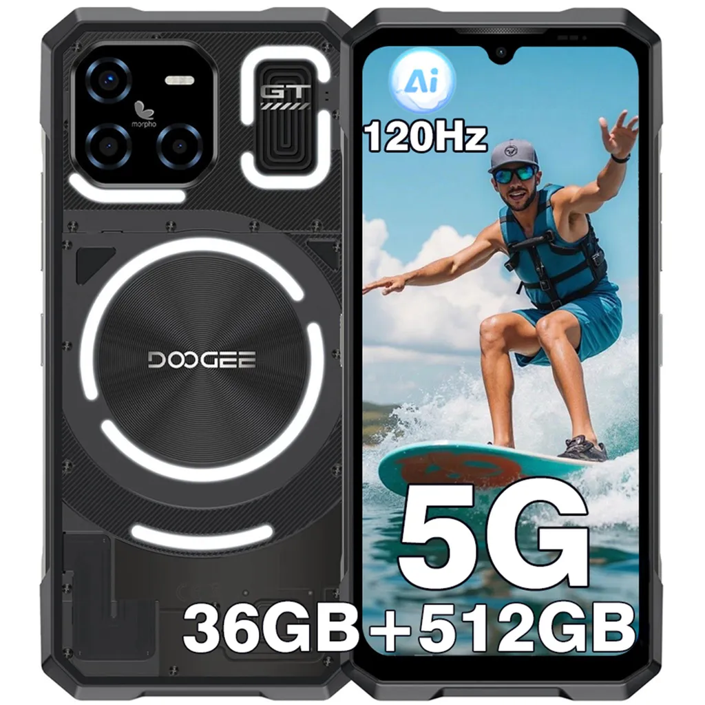 Smartphone 5G DOOGEE 100MP Caméra AI avec Écran 6,72 Pouces 120Hz