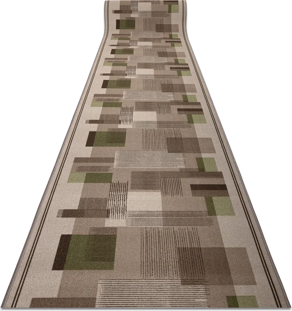 Tapis de couloir LISTRA Géométrique beige 67x100 cm antidérapant chic
