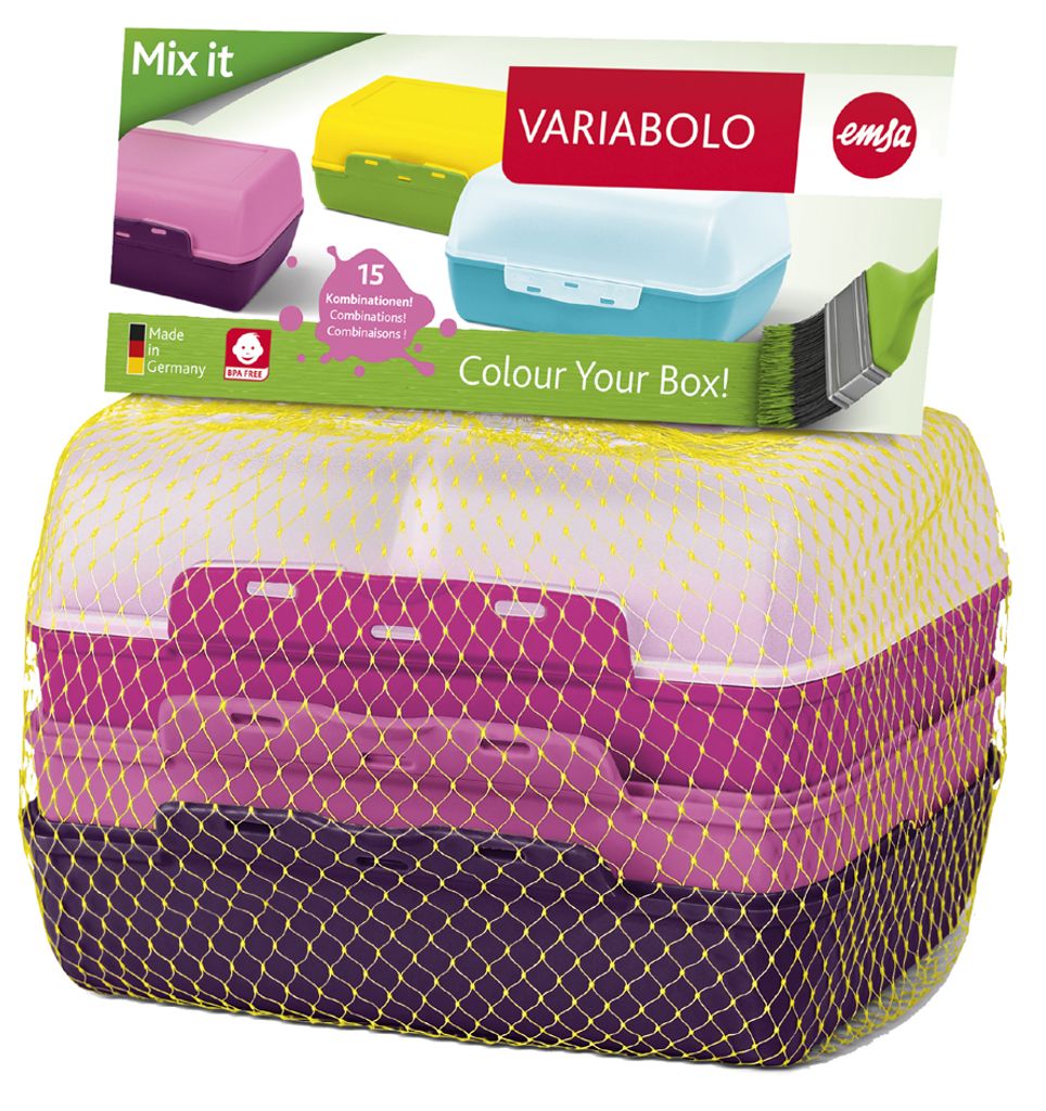 emsa Brotdose VARIABOLO Clipbox Set 6-teilig farbig Butterbrotdose Essensbox 