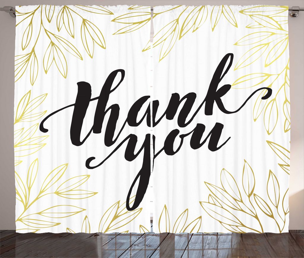 ABAKUHAUS Danke dir Rustikaler Vorhang, Illuminating Side-Details, Wohnzimmer Universalband Gardinen mit Schlaufen und Haken, 280 x 225 cm, Mustard...