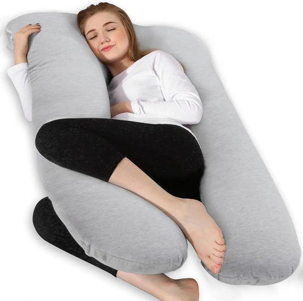 Soutien de corps en U pour dormir sur le côté, jersey gris 140cm