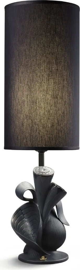 Lampe de Table Design Porcelaine Noire H54cm Éclairage de Luxe Chic