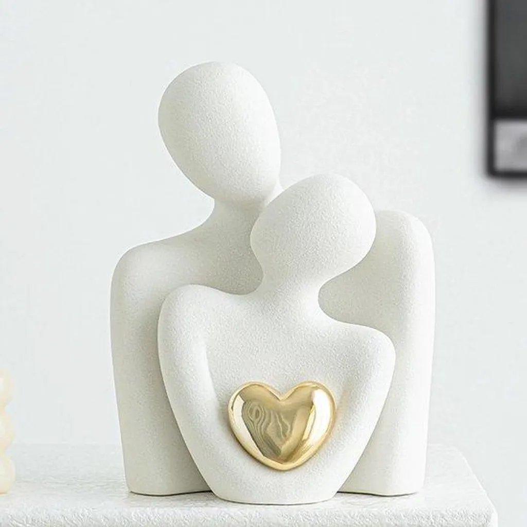 Statue Décorative Romantique Blanche Grande Taille pour la Saint-Valentin