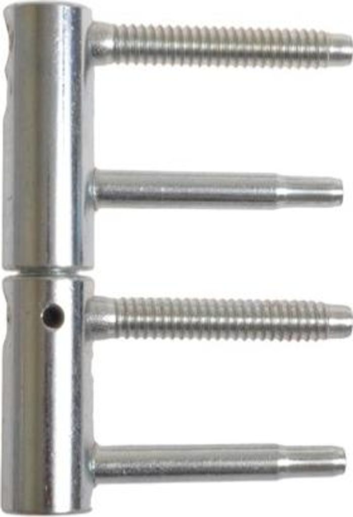 Pol-soft Einschraubscharnier mit Verstellung fi 20 mit Schutz, weiß verzinkt