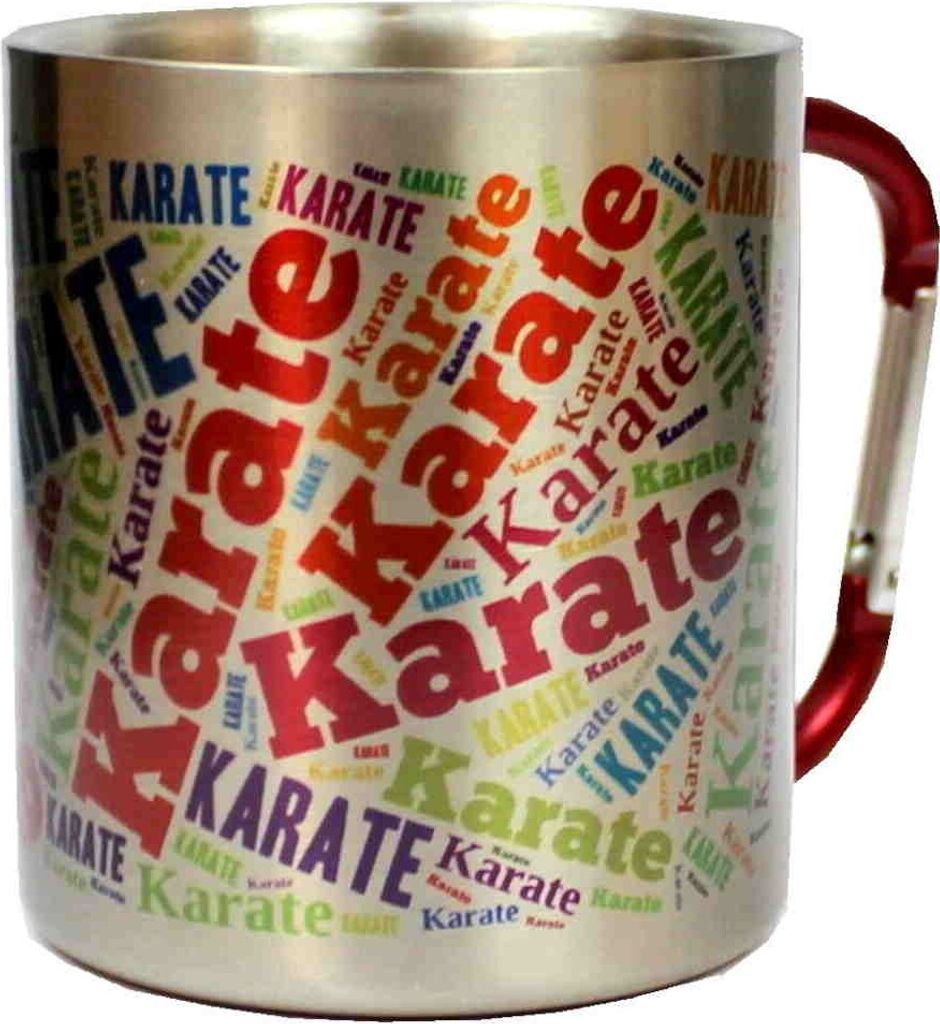 Edelstahltasse mit Motiv Text Karate