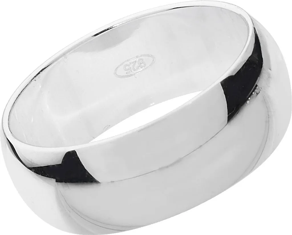 Bague de Mariage en Argent 925 Mixte Forme Bombée Largeur 7mm Taille 68