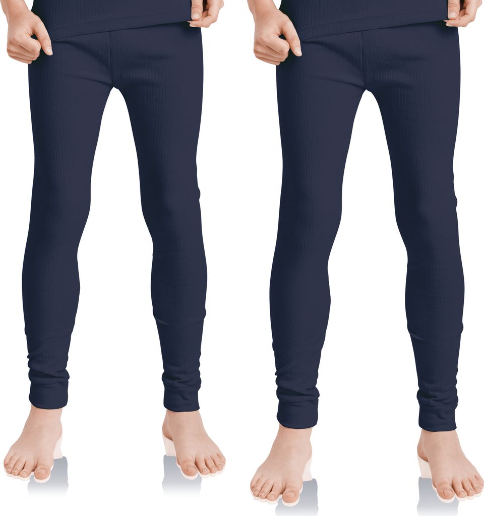 2er Pack Lange Kinder Thermo Unterhose - Navy 146-152 Produktbild 