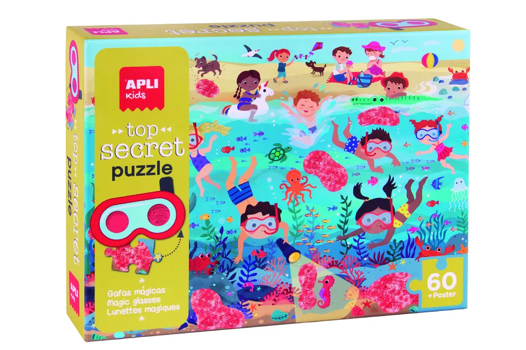 Puzzle d'observation pour enfant APLI Kids Strand - 60 pièces secret