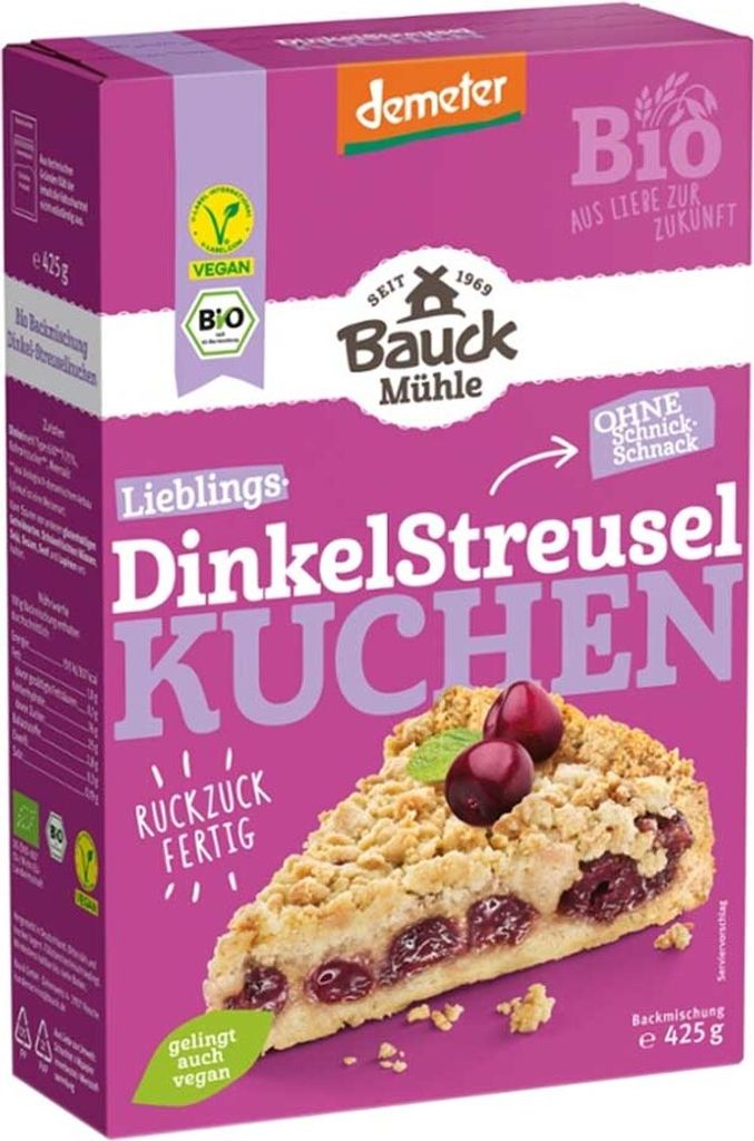 Bauckhof Dinkel-Streuselkuchen Backmischung demeter 425g Produktbild 