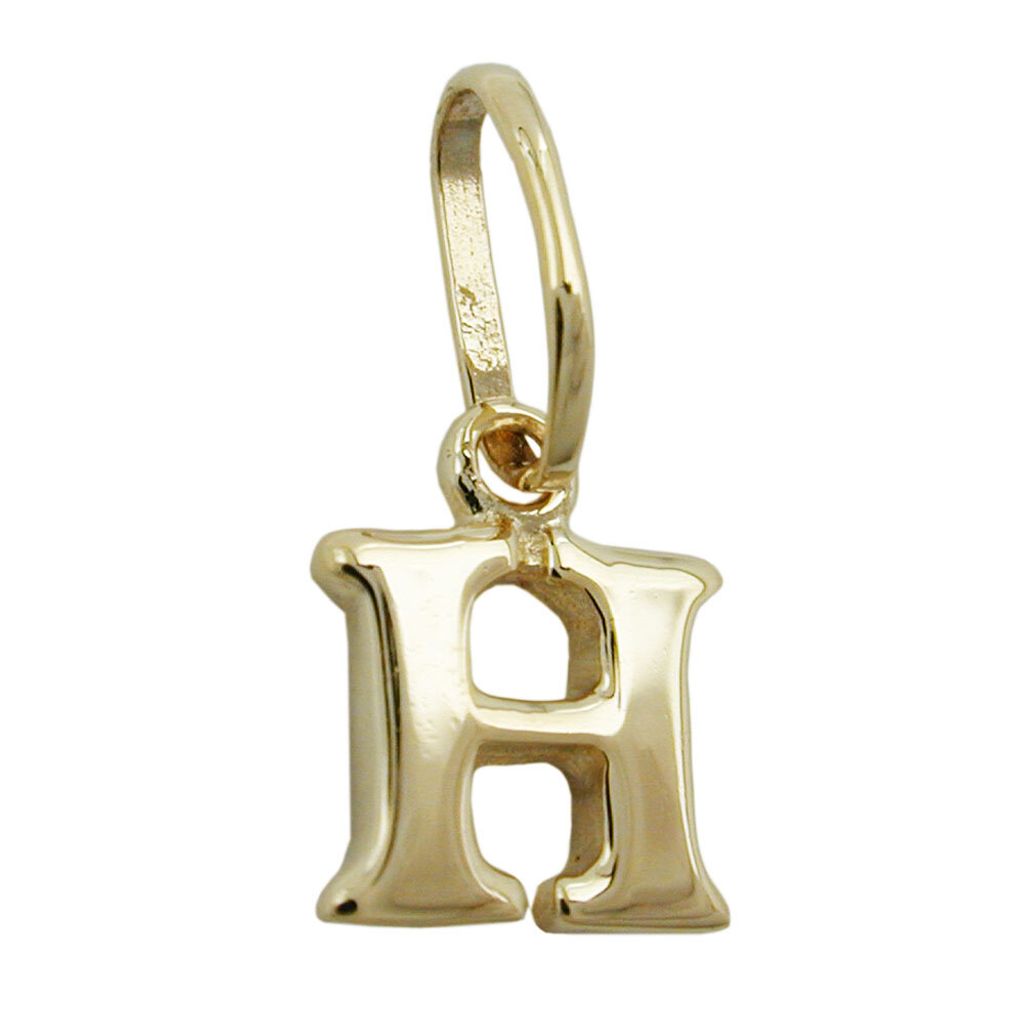 Anhänger 8x7mm Buchstabe H glänzend 9Kt GOLD gold 8x7mm
