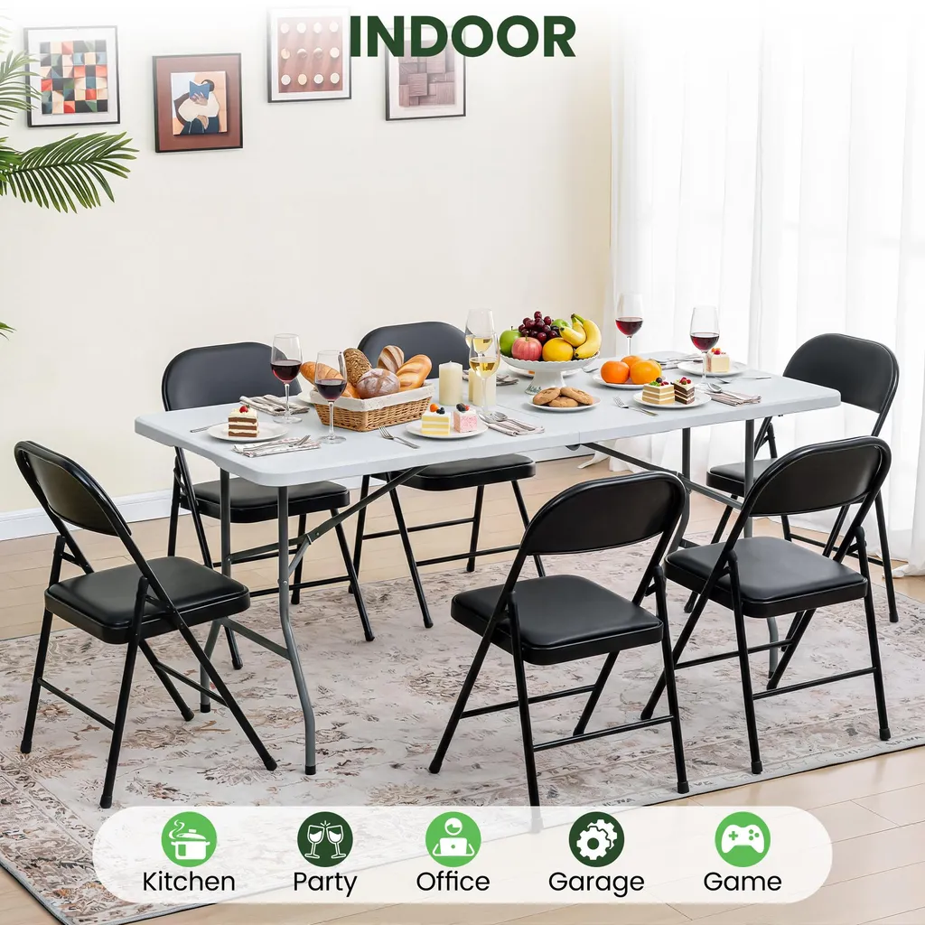 Table de camping pliable robuste et imperméable blanche avec poignée xDays - 3