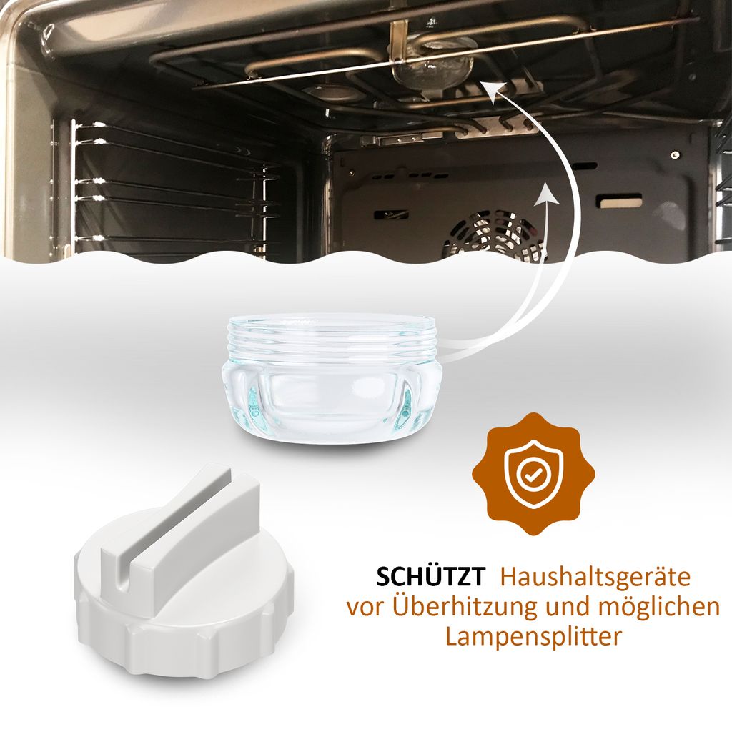 Backofen Lampenabdeckung Losen