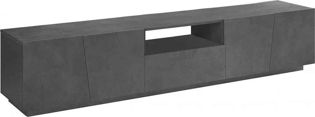 Meuble TV en bois fabriqué en Italie 220 cm gris ardoise Azzurras