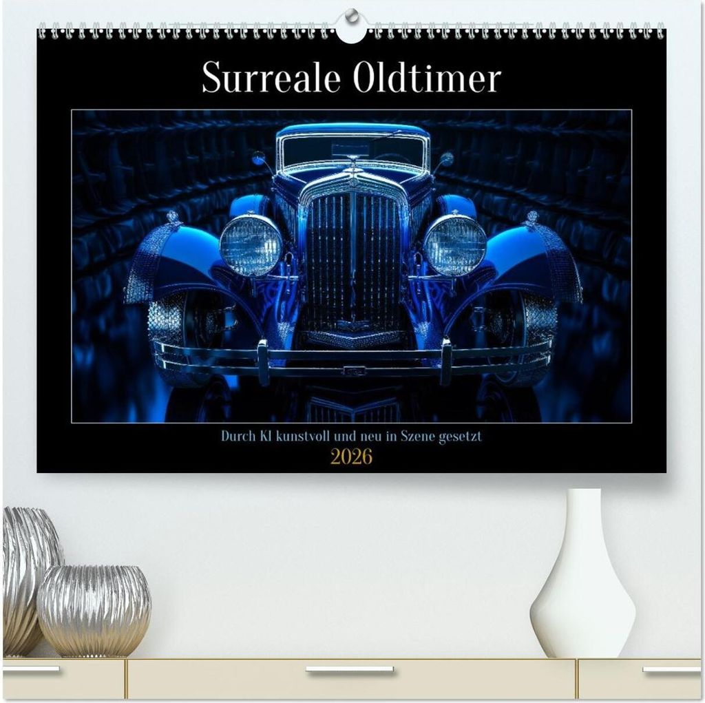 Surreale Oldtimer (hochwertiger Premium Wandkalender 2026 DIN A2 quer), Kunstdruck in Hochglanz