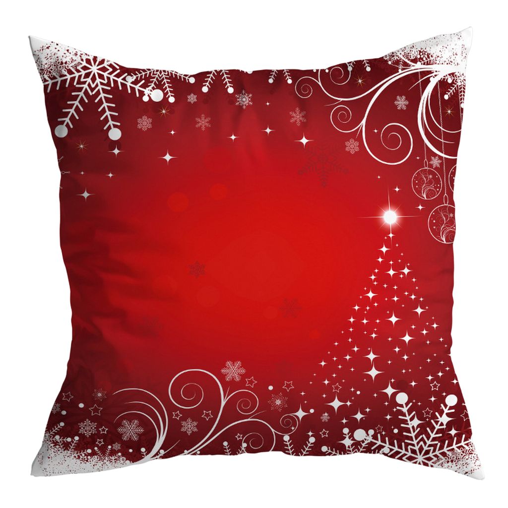 Weihnachten Kissenbezug Weihnachtselement Dekorative Polyester Santa Claus Throw Kissenbedeckung Urlaub Party Dekoration für Büro-V
