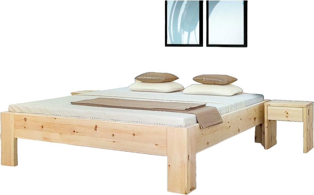 Doppelbett Claus 200x200 Metallfrei Zirbe ohne Kopfteil