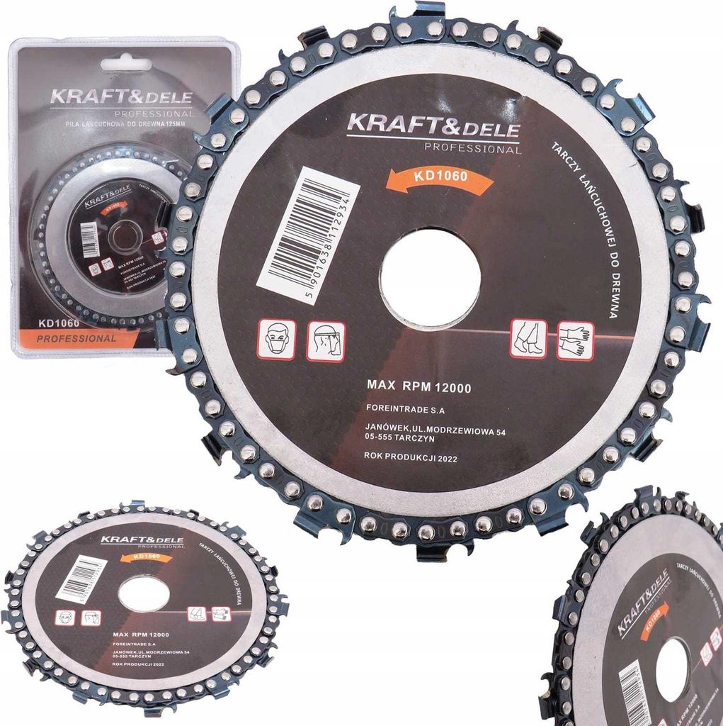 Kraft & Dele KD1060 ruota a catena per legno 125mmx22,2mm Immagine del prodotto 