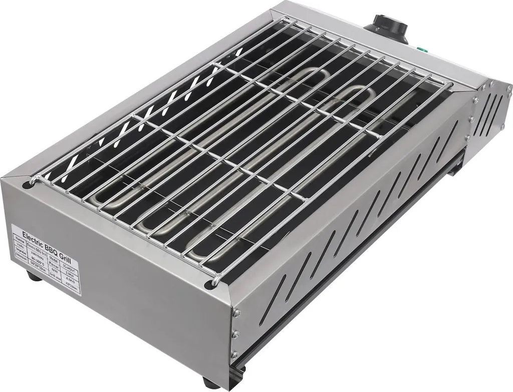 Barbecue de table électrique rectangulaire en inox 2500W réglable - 10