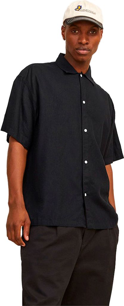 Jack & Jones Faro Linen Oversized Kurzarmhemd Schwarz XS Mann Schwarz XS