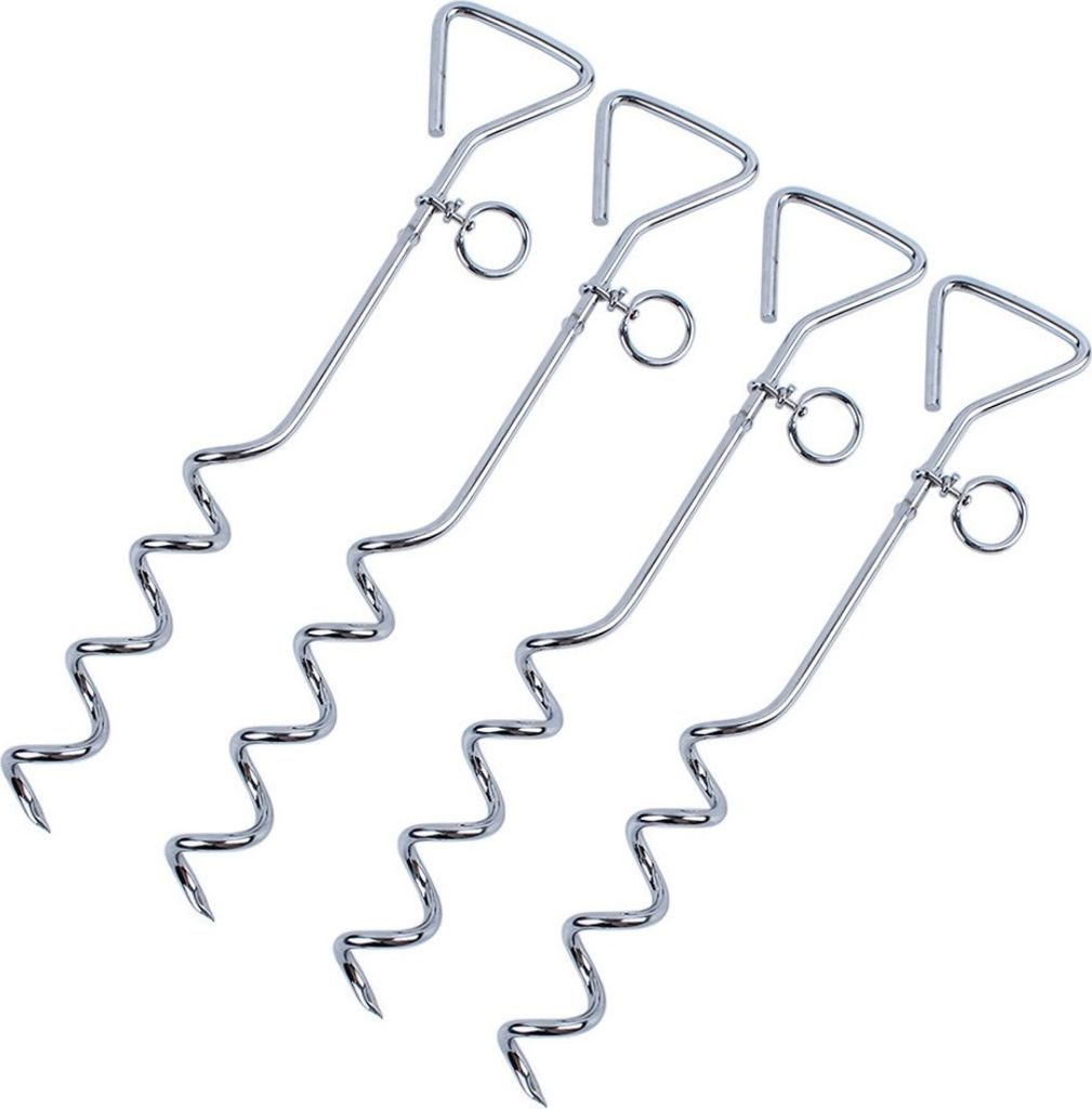 4er Set - Spiralhering, 40 cm Spiralbodenanker, Bodenanker für Trampolin, Camping Erdanker - Sturmsicher, Hering Spiralerdanker, Schraubhering fü...