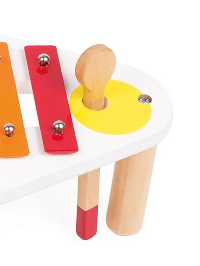 Janod Table à Musique Multicolore Confetti - Support Bois 4 Instruments - 13