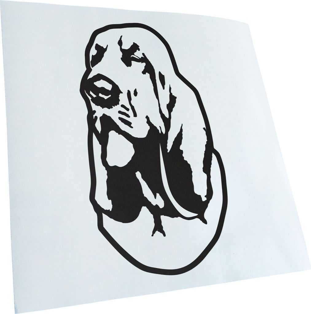 Kiwistar - Autoaufkleber - Blood Hound Hund - Mattschwarz - 40x22cm - Aufkleber für Auto, Laptop, Fahrrad, LKW, Motorrad mehrfarbig JDM Decal Racing