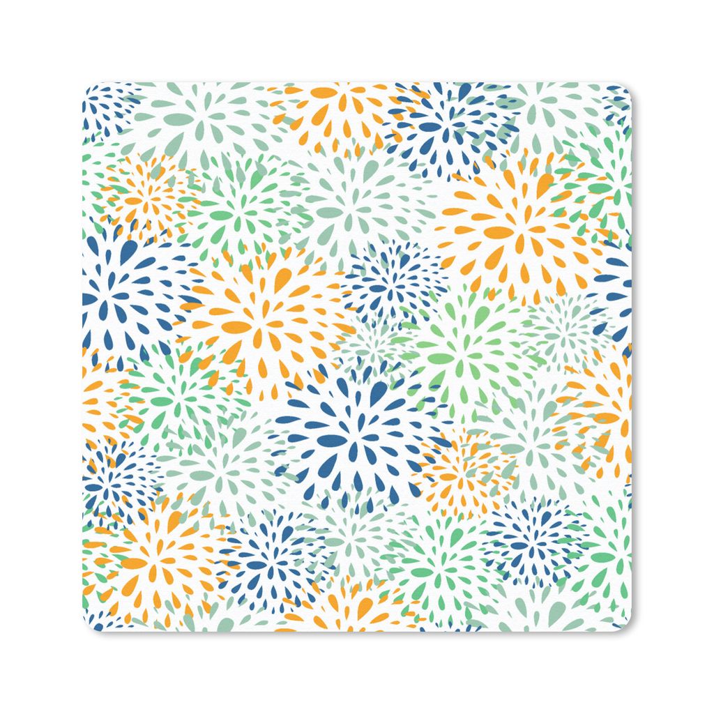 MuchoWow Mauspad Mousepad Feuerwerk - Blumen - Regenbogen - Muster 30x30 cm - Mousepads - Maus Mat - Pad - Mausunterlage - Gaming