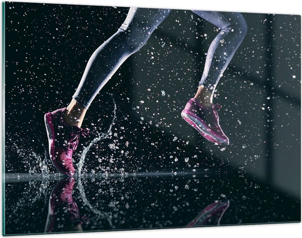 Bilder auf glas - Laufen Lifestyle Leichtathletik Schuhe - 120x80cm - Glasbilder - Wandbilder - Kunstdruck - Wanddekoration aus Glas - Glas Bilder ...