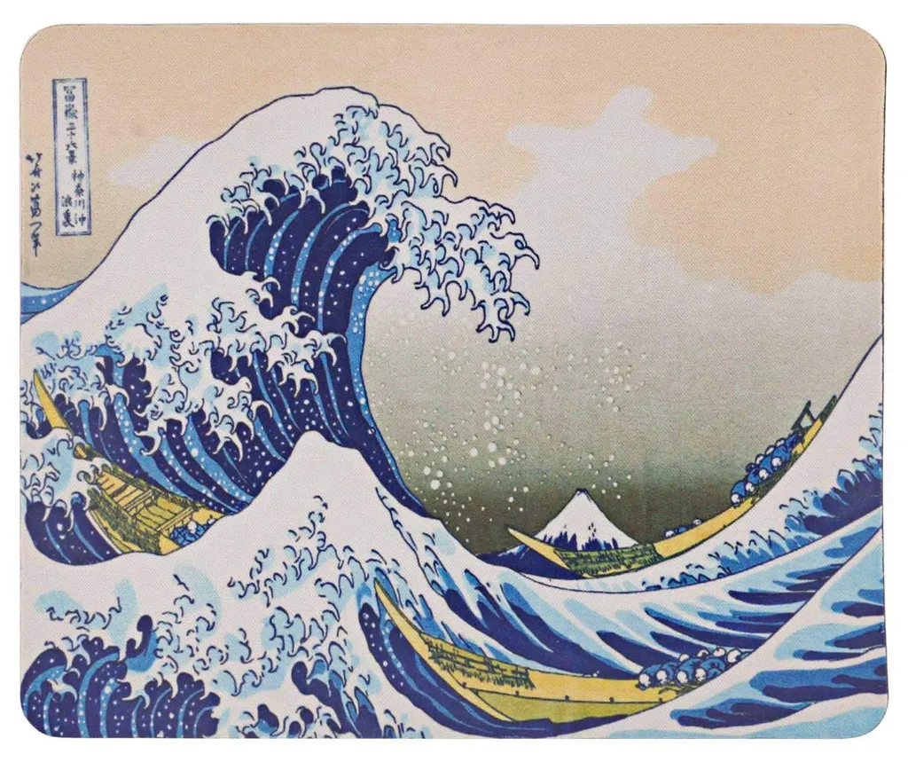 Tapis de souris La Grande Vague de Kanagawa d'Hokusai 22x18 cm