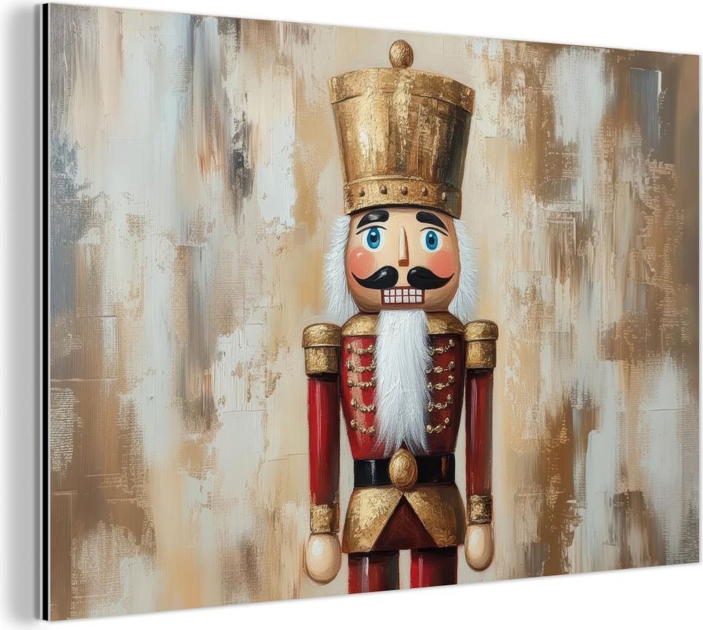 MuchoWow Wanddekoration Metall Metallbild Wandkunst 150x100 cm Weihnachten - Puppe - Abstrakt MuchoWow Aluminium Gemälde - Alu Dibond Bild