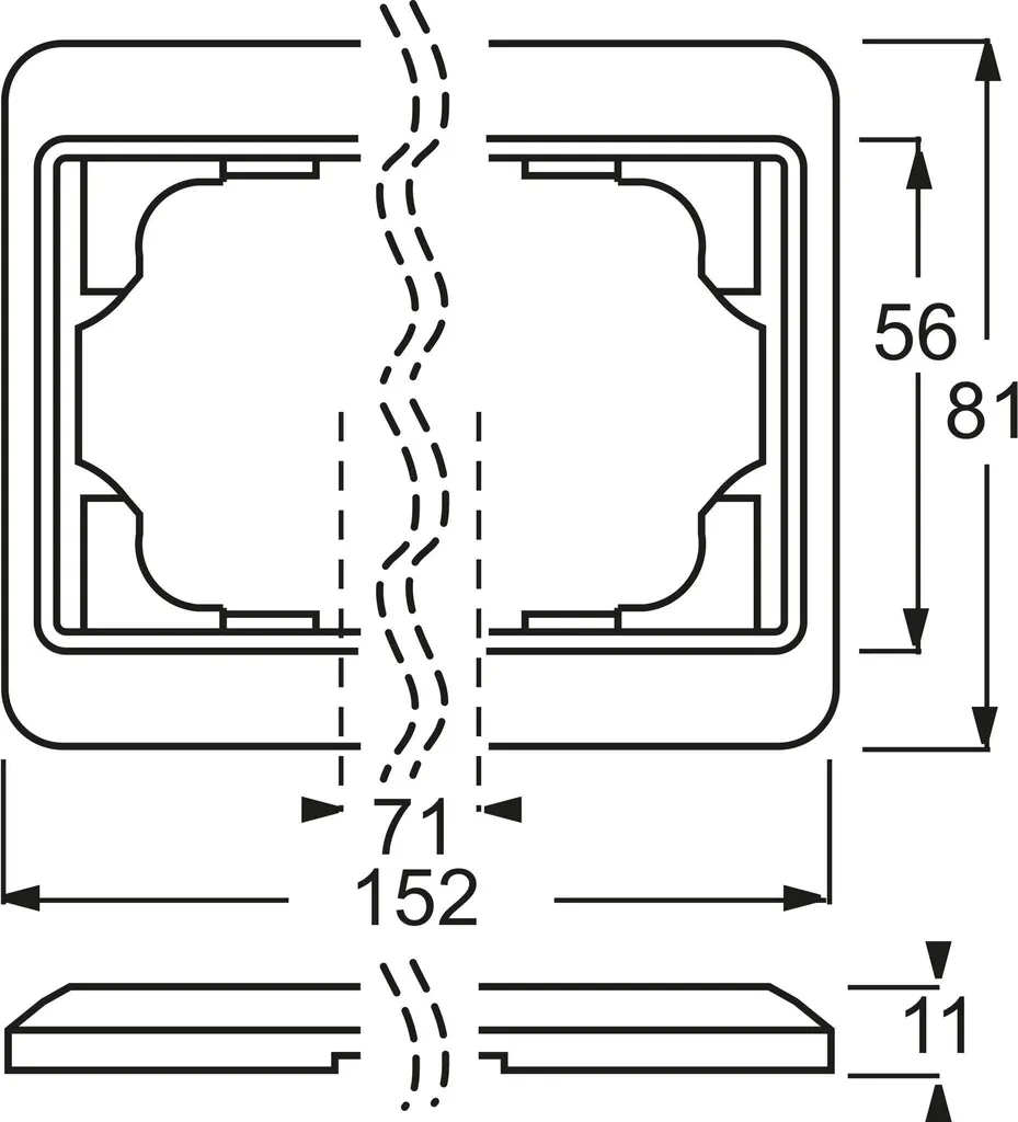 Cadre Double Horizontal Busch-Jaeger Alpha Métal pour Prises et Switch - 3