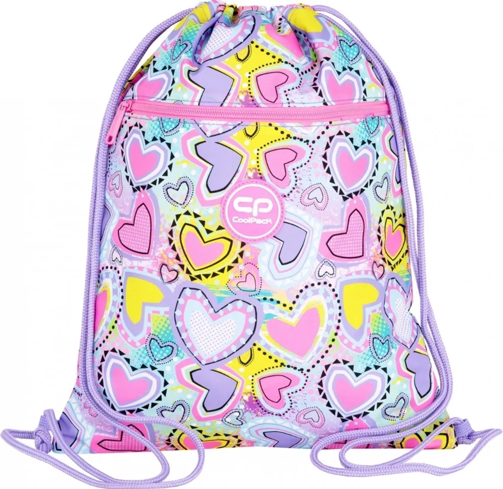 Pochette chaussures pour le sport CoolPack Vert Pastel Hearts enfant