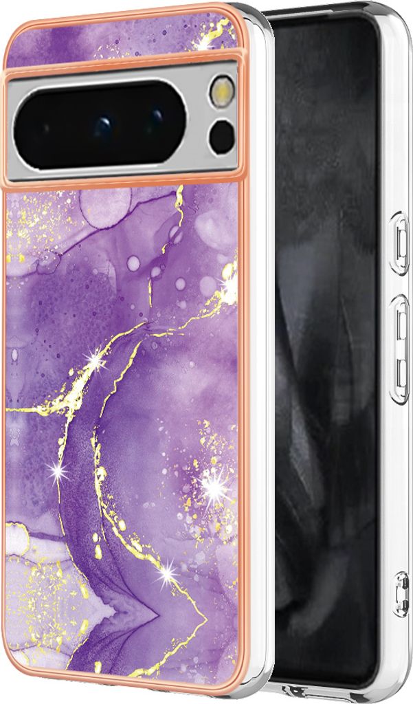 Hülle für Google Pixel 8 Pro Muster TPU Silikon Stoßdämpfer Bumper Schutzhülle Violett