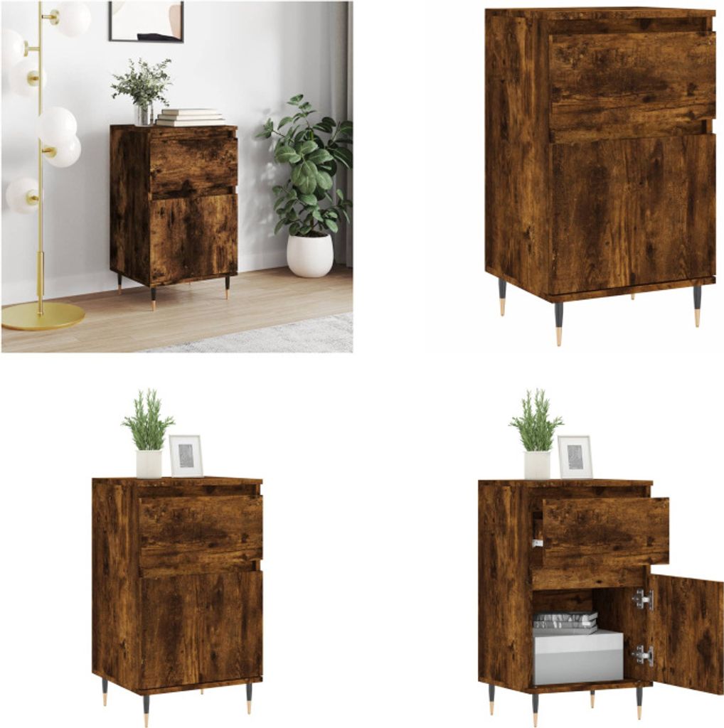 vidaXL Sideboard Räuchereiche 40x35x70 cm Holzwerkstoff - Sideboard - Sideboards - Kommode - Anrichte
