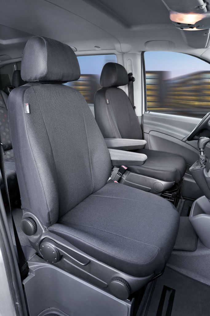 Walser Sitzbezüge für Mercedes Viano und Vito W638 & W639 für 2 Einzelsitze für Armlehne innen ab BJ 06/2003 - 2013, 10505