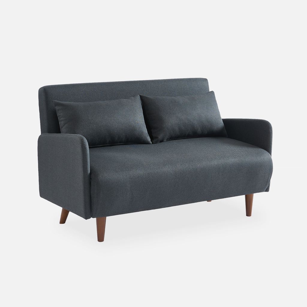 sweeek - 2-Sitzer Sofa - Dunkelgrau Produktbild 