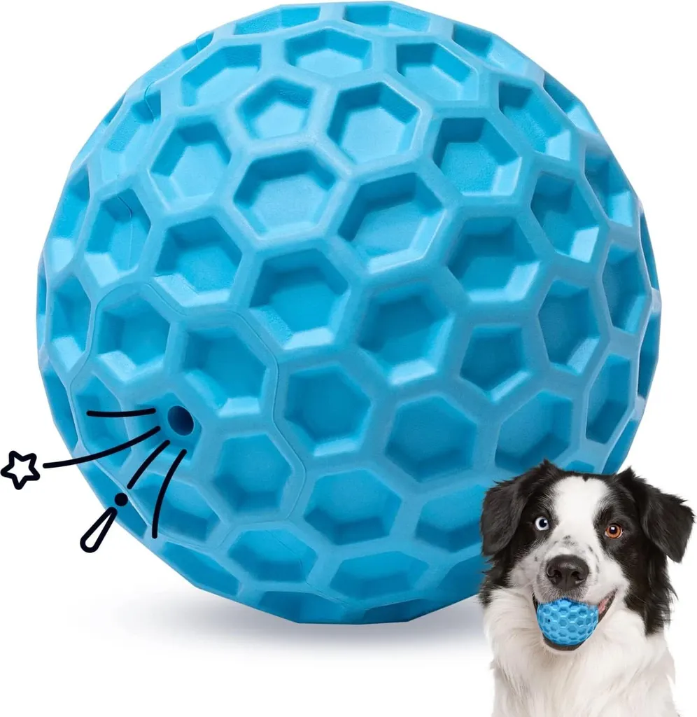 Balle sonore pour chien ultra résistante - Caoutchouc naturel de 8 cm