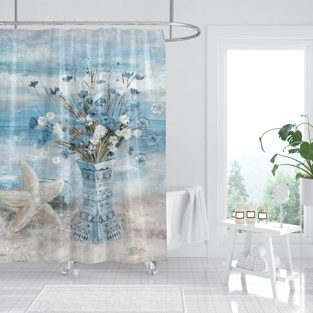 Fisch Duschvorhang 180x240cm - Wasserdichter Polyester Vorhang Mit 12 Haken